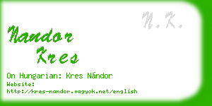 nandor kres business card